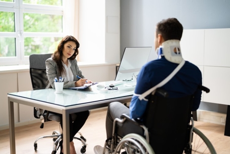 Injured Person talking to lawyer